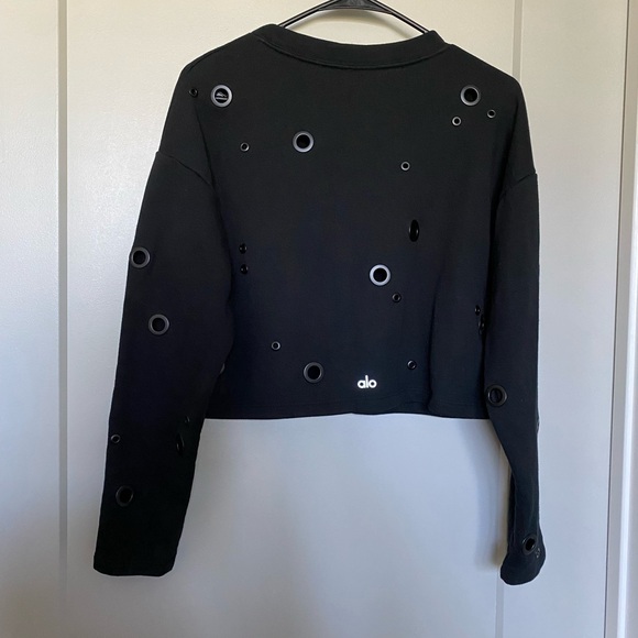 ALO cadence grommet black sweater - Picture 4 of 6